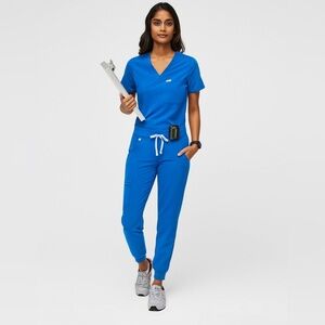 Figs Women's Royal Blue Zamora Joggers, size Large petite